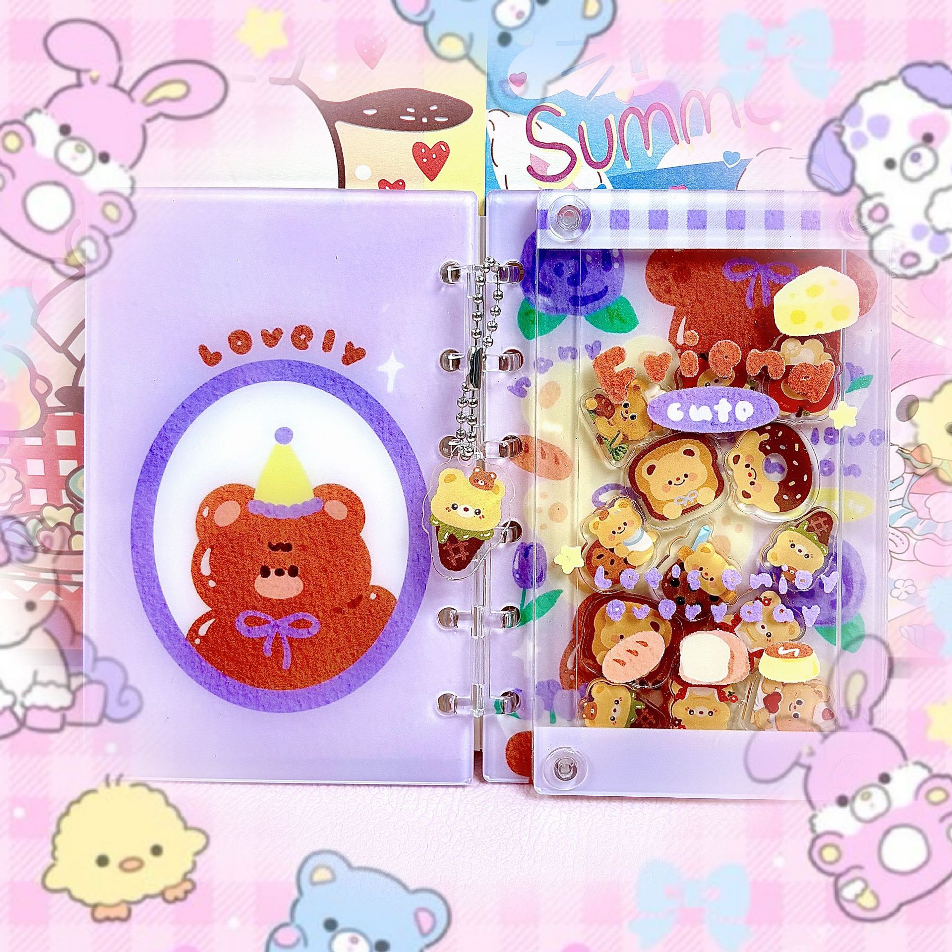 Wholesale Cute Butter Bear A7 Rocking Notebook Acrylic Nao Sea Cartoon Cute DIY Hand Aount Book