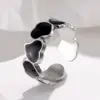 Wholesale PVD Coated Real Gold Plated Heart Shape Stainless Steel Sweet Waterproof Non Tarnish Open Ring