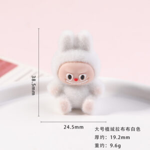 Large flocked fabric white / Labubu series