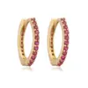 Wholesale Fashion Simple Copper Inlaid Color Diamond Round Ear Clip Earrings Women's Style Ring Light Luxury Earrings Factory Wholesale