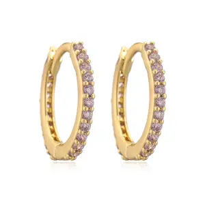 Gold Purple Diamond 1 Pair