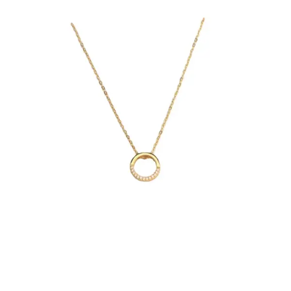 Wholesale PVD Coated Real Gold Plated Geometric Circle Stainless Steel Vintage Style Waterproof Non Tarnish Stainless Steel Pendant Necklace