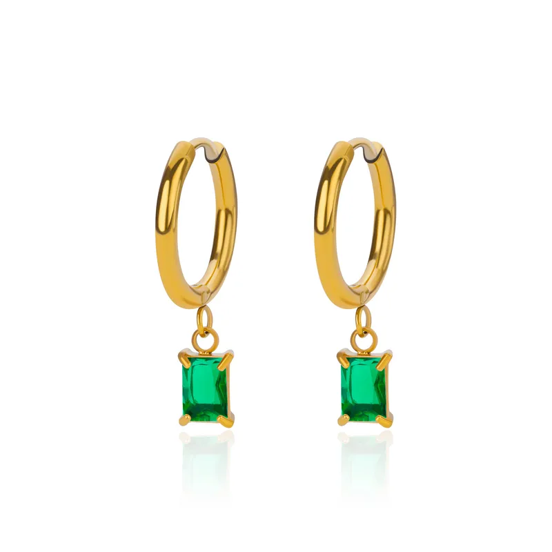 Wholesale PVD Coated Real Gold Plated Geometric 304 Stainless Steel Elegant Streetwear Waterproof Non Tarnish Drop Earrings