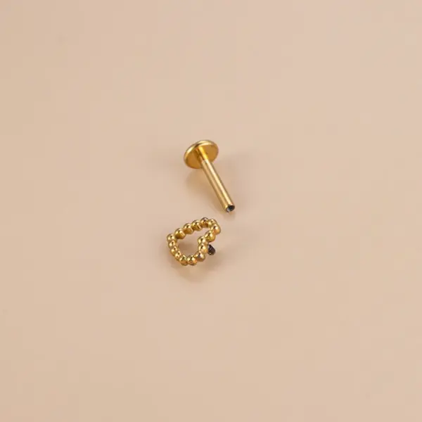 1 Piece Lip Rings Fashion Heart Shape Pure Titanium Plating