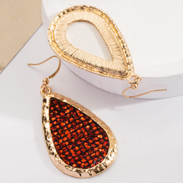Wholesale European and American Fashion PU Leather Sequin Drop Earrings Simple Shiny Ball Party Exaggerated Earrings Amazon Explosions