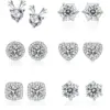 Wholesale 1 Pair Simple Style Heart Shape Inlay Copper Zircon Ear Studs