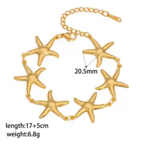【XKB2250】Starfish Bracelet / Gold
