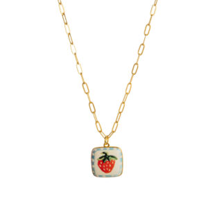 9 square strawberry necklace