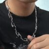 Wholesale Irregular Shaped Metal Necklace Street Hip Hop Trendy Men's and Women's Niche Design High-grade Clavicle Chain Necklace Chain