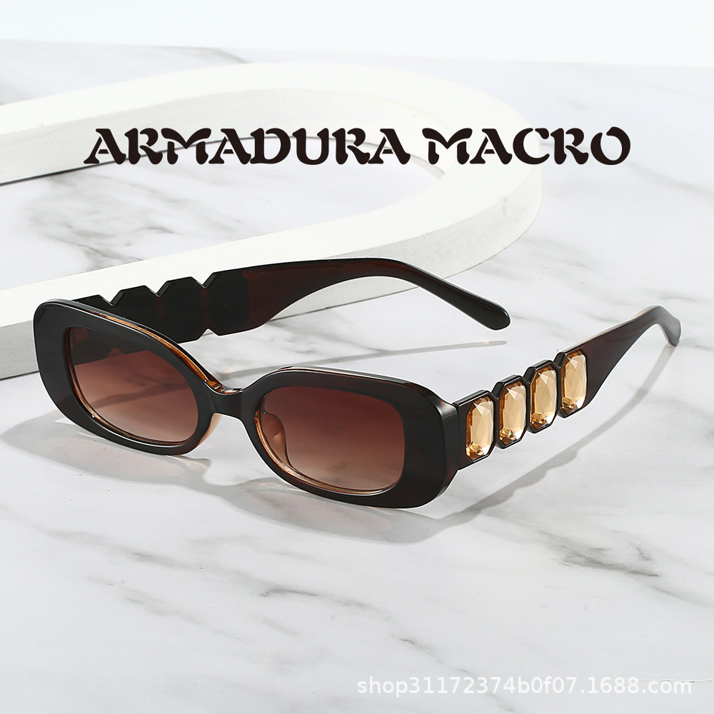 Wholesale 2024 European and American Personality Small Frame Sunglasses Women's Diamond Frame Sunglasses Cross-border Glasses Wholesale Unisex