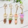 Wholesale New Cute Smiley Dot Bow Silicone Beaded Keychain Bag Key