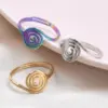 Wholesale PVD Coated Real Gold Plated 18K Gold Geometric 304 Stainless Steel INS Style Waterproof Non Tarnish Open Ring