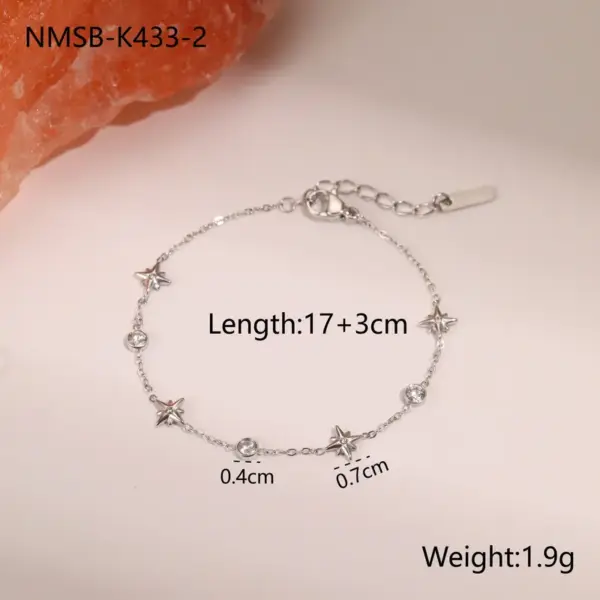 Inlaid Diamond Petite Titanium Steel Bracelet 304 Stainless Steel Non-fading Jewelry For Women