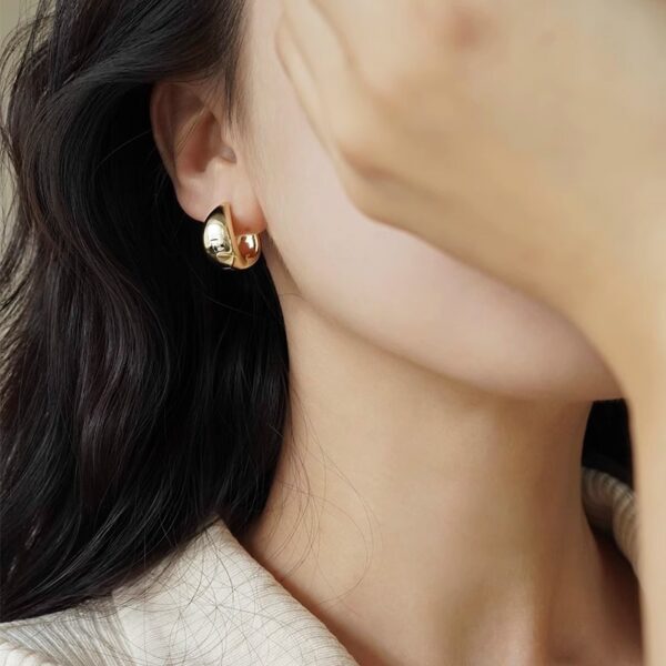 oly-d75fc0b10a2f4c43ec39bbee7a72e481 Wholesale Water op Ear Buckle Female Niche Design Light Luxury High Feeling Temperament Simple French Fashion Circle Ins Style Earrings