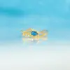 Wholesale Small Dinosaur 18k Gold Colored Zircon Copper Ring Wholesale Nihaojewelry