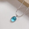 Wholesale Aquamarine Moonstone Necklace Women's All-match Pendant Clavicle Chain
