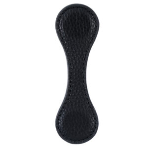 Magnetic buckle bookmark / Litchi pattern black (with edge)