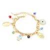 Wholesale Fashion Devil's Eye Hand Of Fatima Heart Shape Stainless Steel Bracelets