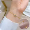 PVD Coated Real Gold Plated Heart Shape Titanium Steel Simple Style Waterproof Non Tarnish Bracelets