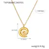 PVD Coated Real Gold Plated 18K Gold Spiral 304 Stainless Steel Simple Style Classic Style Waterproof Non Tarnish Rings Necklace