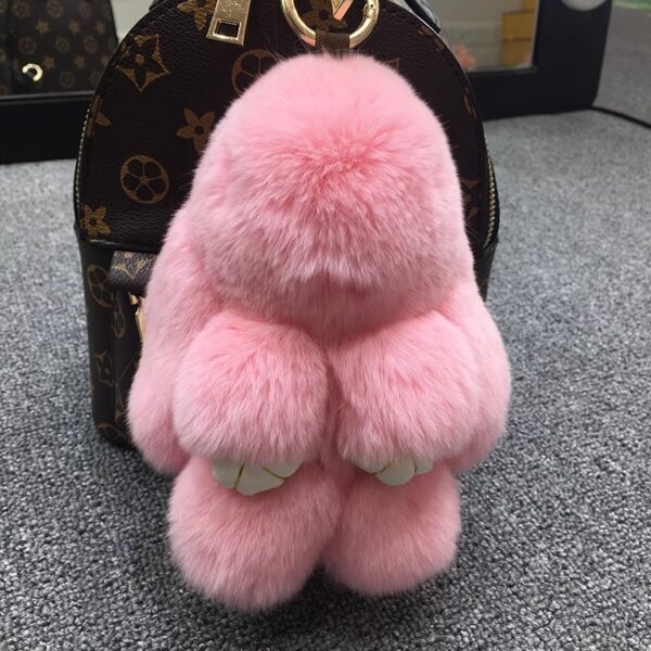 Wholesale Real Rex rabbit fur doll bunny car keychain pendant mini ear rabbit bag plush decoration rabbit