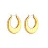 Wholesale PVD Coated Real Gold Plated 18K Gold Geometric 304 Stainless Steel Retro Waterproof Non Tarnish Hoop Earrings