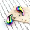Wholesale 1 Pair Simple Style Water Droplets Plating Stainless Steel Ear Studs