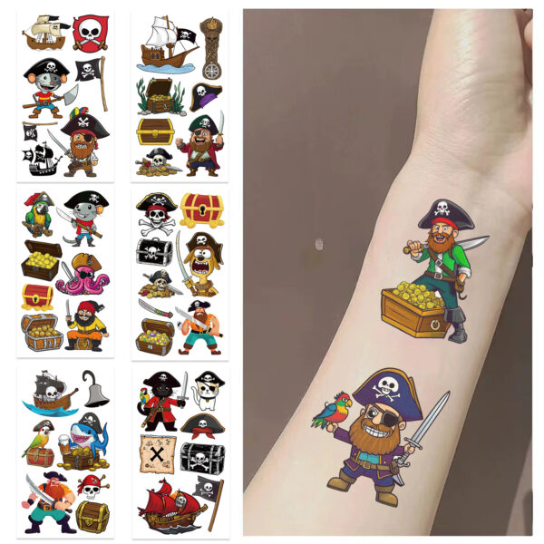 Wholesale Cross-border new cartoon pirate series tattoo stickers waterproof party party gifts fun face hand stickers
