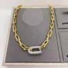 Wholesale Jewelry Casual Simple Style Horseshoe 304 Stainless Steel Zircon 18K Gold Plated White Gold Plated Plating Inlay Horseshoe Chain Necklace