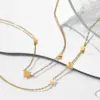 Real Gold Plated 304 Stainless Steel 316 Stainless Steel PVD Coated No Inlaid Heart Shape Waterproof Non Tarnish Modern Style Simple Style Bracelets Anklet Necklace For Women's