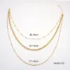 Wholesale Ferroalloy Solid Color Vacuum Plating Real Gold Plated Modern Style Classic Style Waterproof Non Tarnish Handmade Plating Cuban Link Chain Gold Three Layer Necklace