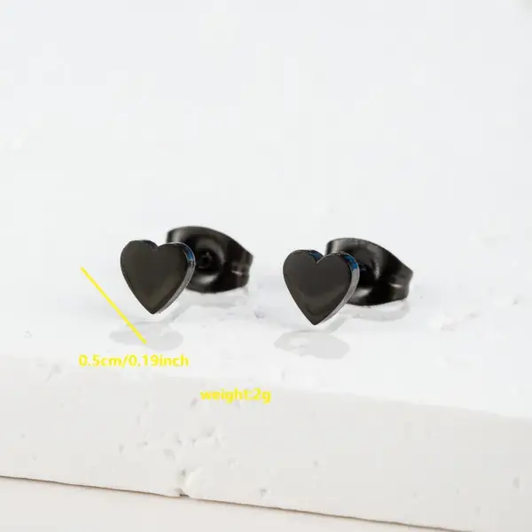 Wholesale Ion Plating (IP) 18K Gold Real Gold Plated Heart Shape 304 Stainless Steel Cute Sweet Waterproof Non Tarnish Small Stud Earrings Ear Studs