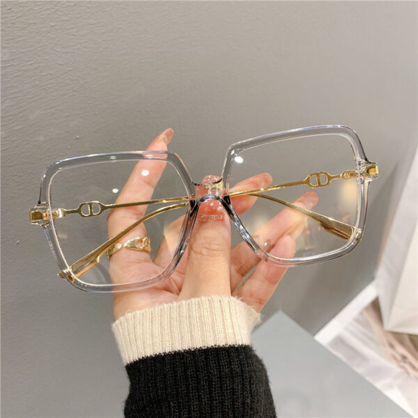 Wholesale 2023 in stock direct supply of anti-blue light Europe and the United States flat glasses goggles cross-border fashion large frame metal glasses frame