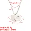 304 Stainless Steel Round Customization Laser Engraving Heart Shape PVD Coated 18K Real Gold Plated Simple Style Waterproof Non Tarnish Plating Pendant Necklace