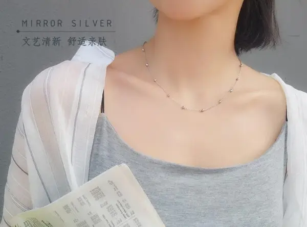 Wholesale Geometric Titanium Steel Inlaid Shell Inlaid Gold Necklace