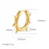 Wholesale PVD Coated Real Gold Plated Round 304 Stainless Steel Hip-Hop Retro Simple Style Waterproof Non Tarnish Hoop Earrings