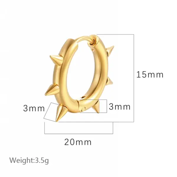 Wholesale PVD Coated Real Gold Plated Round 304 Stainless Steel Hip-Hop Retro Simple Style Waterproof Non Tarnish Hoop Earrings
