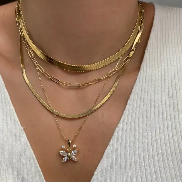 Wholesale Jewelry Basic Simple Style Commute Solid Color 304 Stainless Steel 18K Gold Plated Plating Necklace