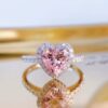 Wholesale Live supply cross-border European and American new pink love ring boutique simulation Diamond Diamond Ring full diamond ring female