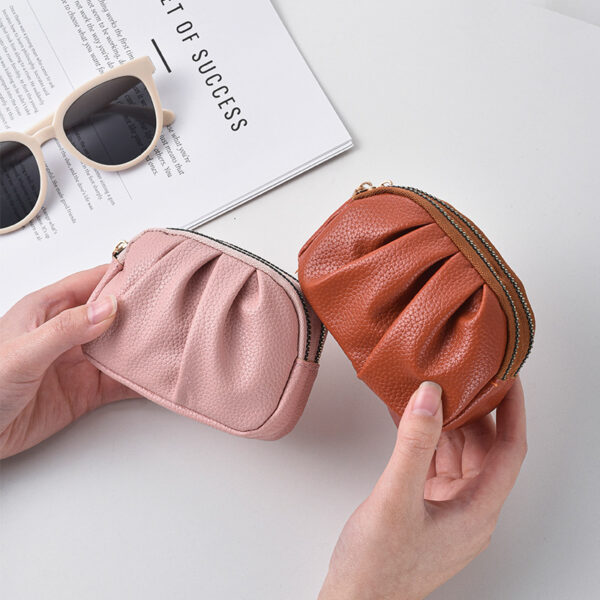 Wholesale Multifunctional pleated double-layer zipper coin purse