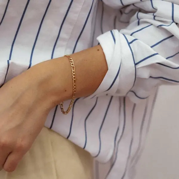 Wholesale PVD Coated Real Gold Plated Geometric 304 Stainless Steel Hip-Hop Waterproof Non Tarnish 304 Stainless Steel Chain Bracelet