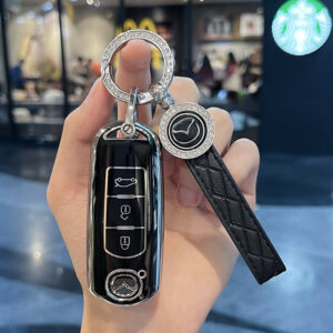 Mazda A- Smart 3 Key [Black Single Shell] + Car Logo Leather Rope