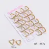 Wholesale 303 Stainless Steel Stainless Steel Solid Color Electroplating Imitation Gold Simple Style Asymmetrical Plating Gold Hoop Earrings