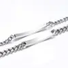 Wholesale Hip Hop Style Rectangle Stitching Chain Titanium Steel Id Bracelet