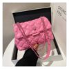 oly-d7b4df168aa60db3d3fd636175fa3ff6 Wholesale Cross-Border New Style Small Fragrant Chain Bag Solid Color Rhombus Embroidery Line Eagle Head Women's Bag Large Capacity Single Shoulder Crossbody Bag Commuting