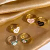 Wholesale Retro Letter Brass Enamel Rings