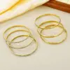 Wholesale PVD Coated 18K Gold Plated Circle 304 Stainless Steel Simple Style Waterproof Non Tarnish 304 Stainless Steel Bangle