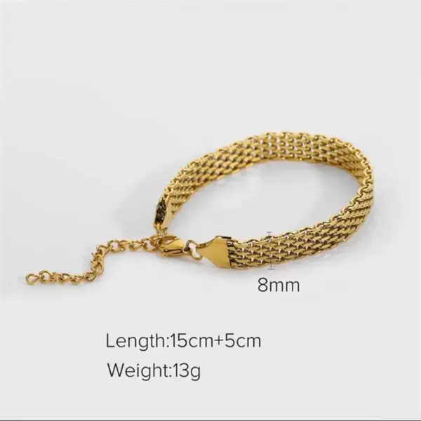 PVD Coated Real Gold Plated 18K Gold Solid Color 304 Stainless Steel Vintage Style Waterproof Non Tarnish Bracelets Necklace
