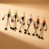 Wholesale Tassel Beaded Ghost Head Long Halloween Earrings