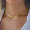 Wholesale PVD Coated Real Gold Plated 18K Solid Color 304 Stainless Steel IG Style Simple Waterproof Non Tarnish Double Layer Necklaces